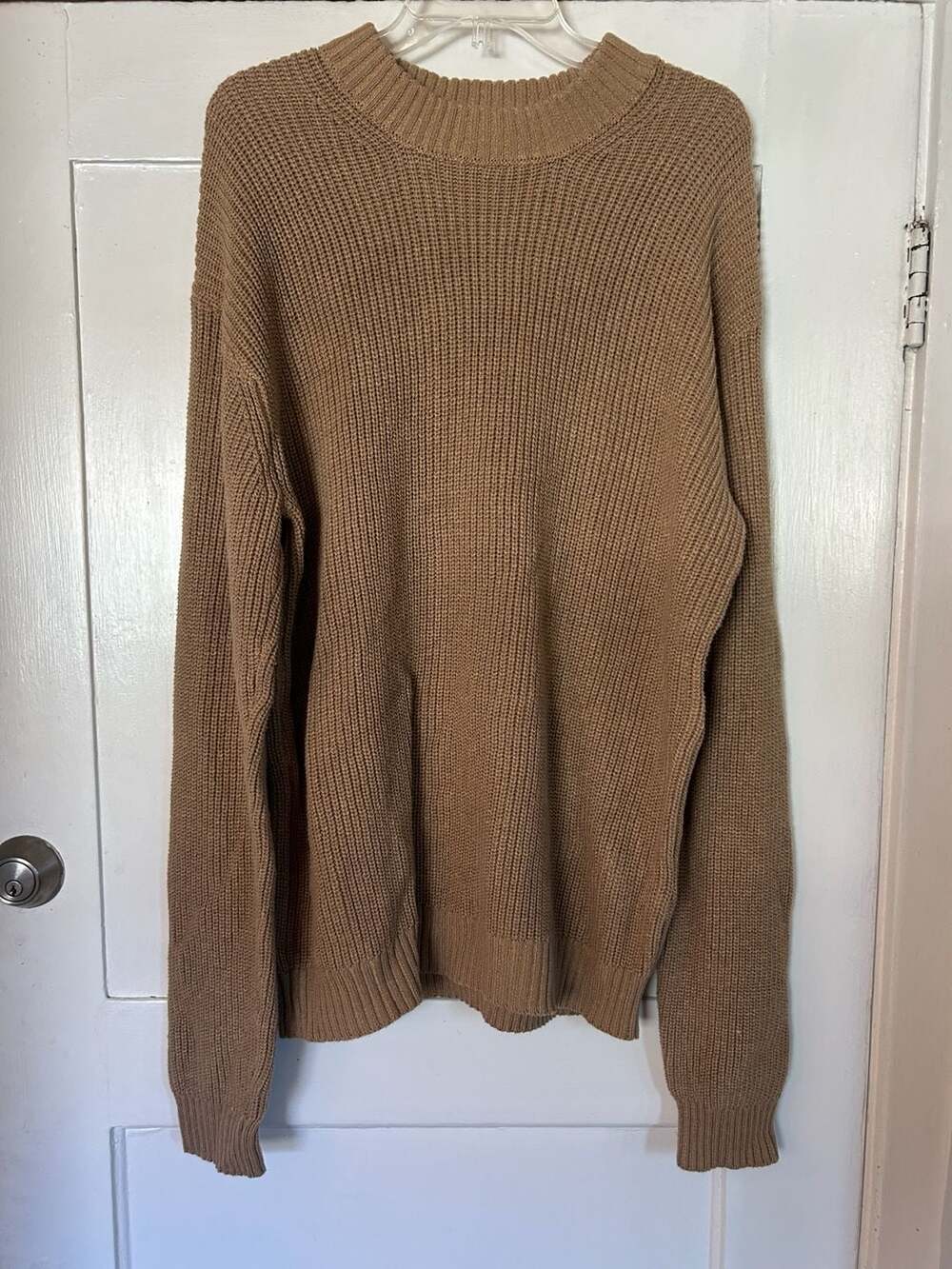 Hallstatt Ribbed Mockneck Pullover Sweater Tan Size Large